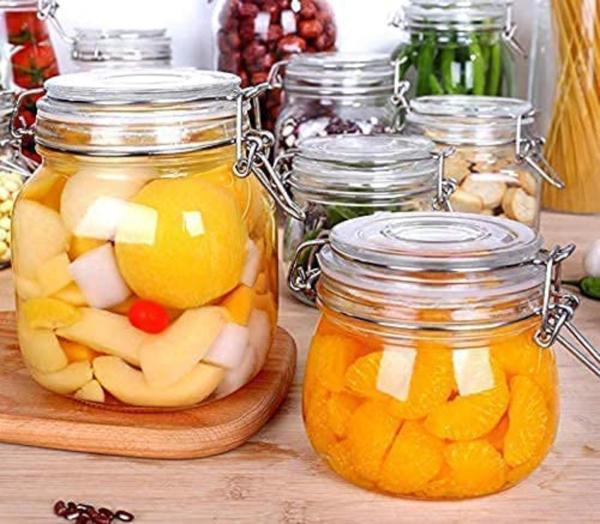 Cracker Transparent Glass Airtight Canister Kitchen Storage Jar