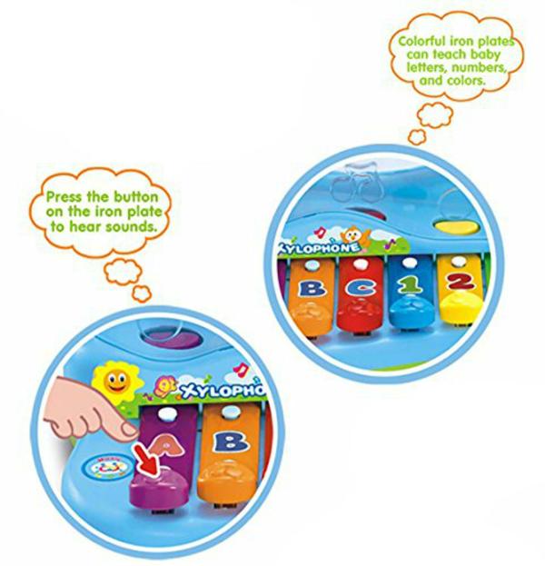 Kiditos Plastic Baby Learning Musical Rainbow Piano Pounding Bench with