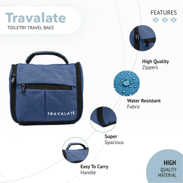 TRAVALATE Navy Blue Polyester Toiletry Travel Bags JioMart