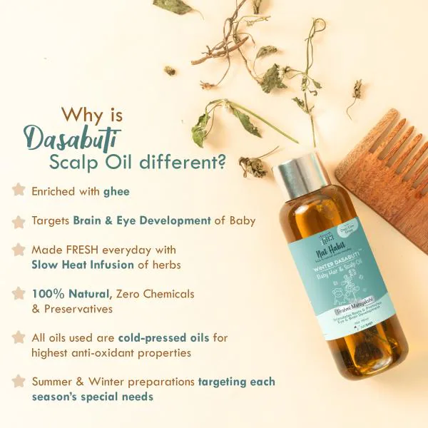 Nat Habit WINTER Baby Scalp & Hair Oil Made of Cow Ghee, Cold Pressed