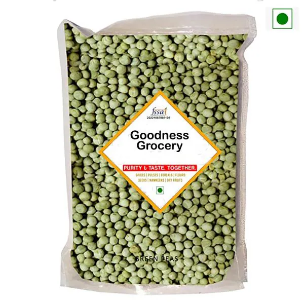 Goodness Grocery Premium Organic Dry Green Vatana / Matar Beans / Green