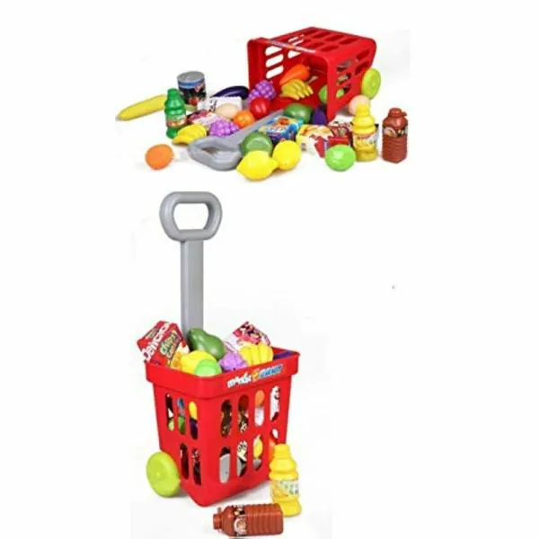 NAXUE Plastic Big Size Supermarket with Shopping Cart and Sound Effect Kit Toy Set 12 Y JioMart