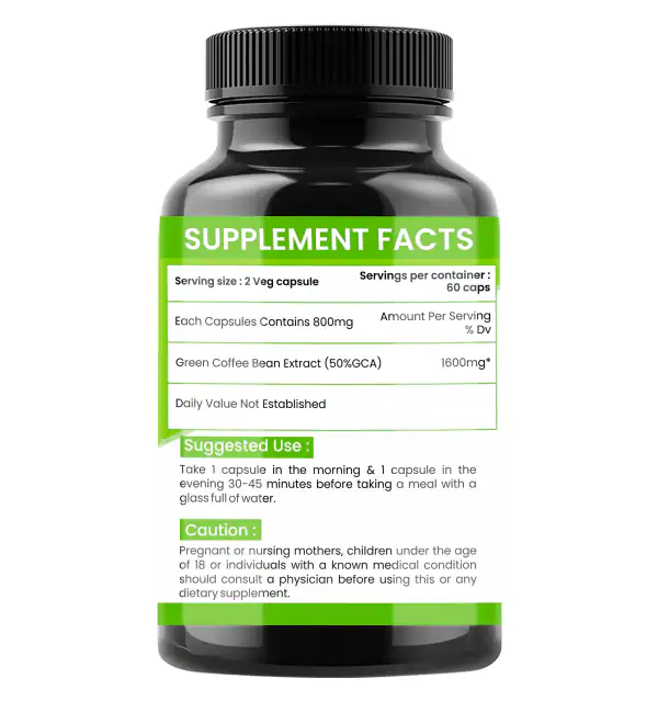 Hashpop Green Coffee Beans Extract Weight Loss Capsules 1000 Mg 60