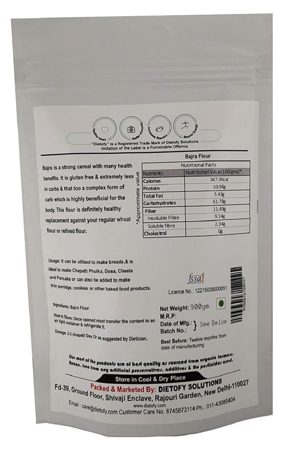 Dietofy Bajra Flour, 900gm / 35.2oz [Pearl Millet Flour, All Natural