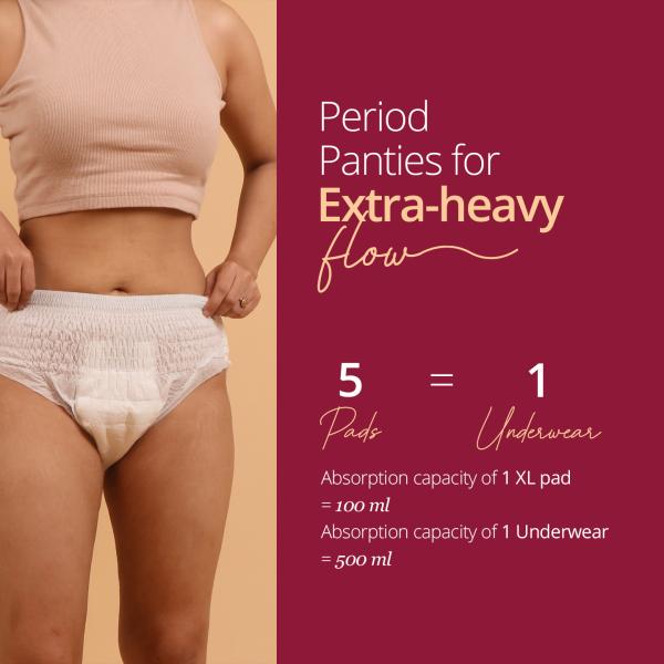 Carmesi Disposable Overnight Underwear for Women (SM) 360 degree