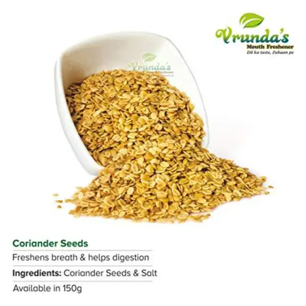 Vrunda's Crispy Dhaniyadal Coriander Seeds Indian Mouthfreshner Natural