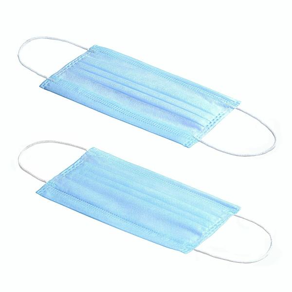 JOBBER 3Ply NonWoven Fabric Disposable Surgical Dust Mask With Nose Clip (Blue, Without Valve