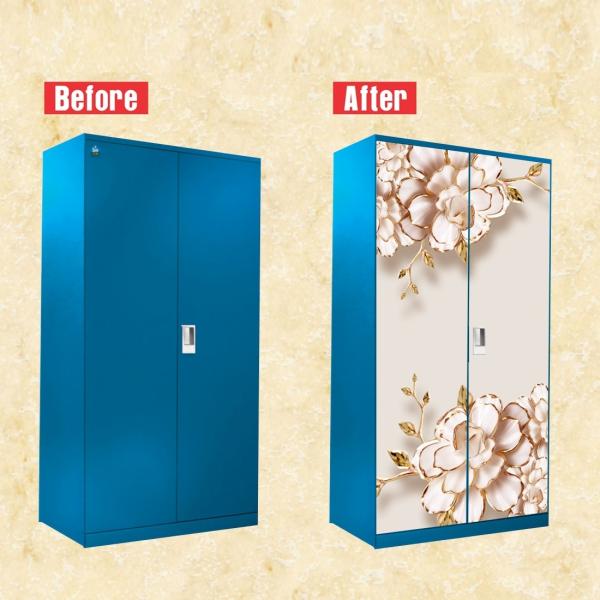 WallWear Almirah Stickers Self Adhesive Almirah Door Sticker