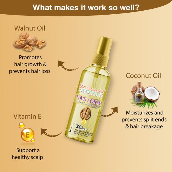 Aryanveda Hair Serum Vitalized with Walnut Oil Serum for Hair Growth