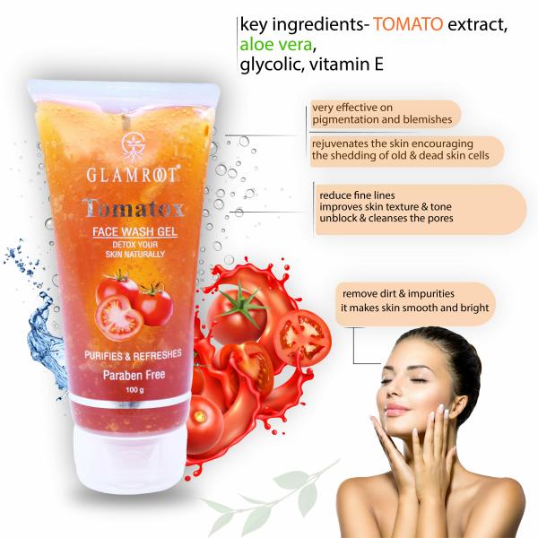 Glamroot Tomato Face wash with Goodness of Tomato Extract helps For