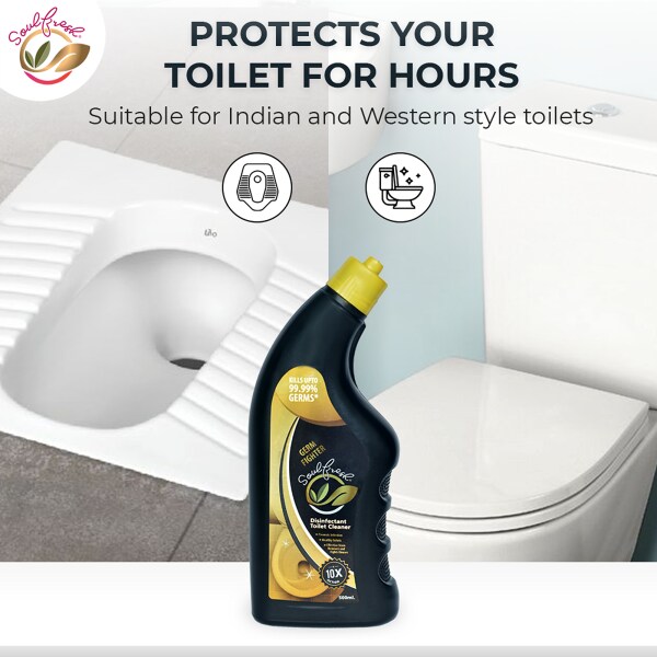 Soulfresh Premium Disinfectant Bathroom & Toilet Cleaner liquid acid Pack of 2 total (1000ml