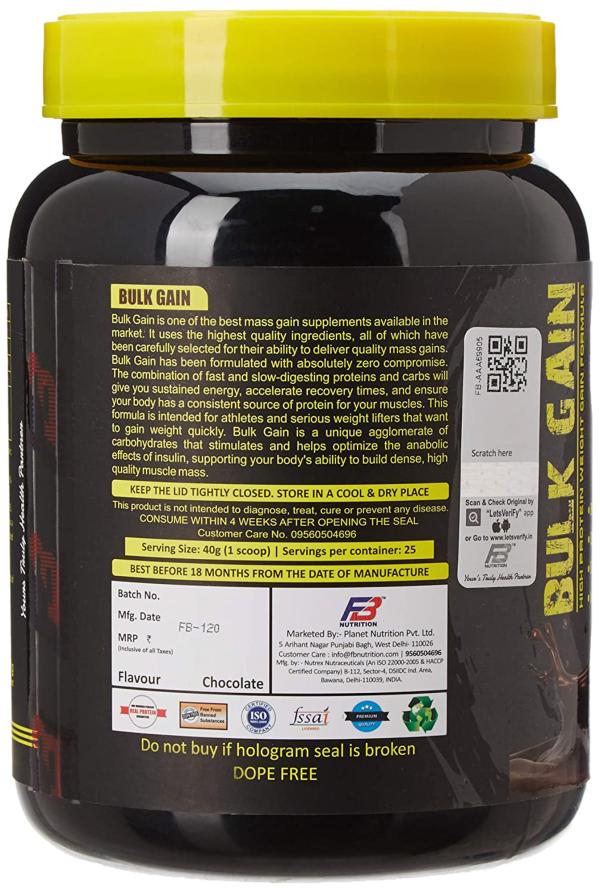 FB Nutrition Bulk Gain Weight & Build Muscle, Muscle Mass &Weight