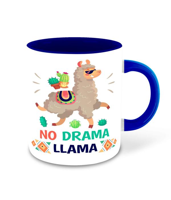 Whats Your Kick Funny Quotes Theme No Drama LLama with cartoon ship Quotes  Design Printed Dark Blue Ceramic Coffee and Tea Mug 325 ML - JioMart