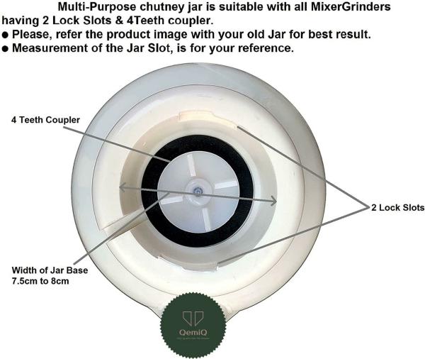 QEMIQ Mixer Juicer Jar For Preethi/Sumeet.Rico/Morphy Richards (1600 Ml