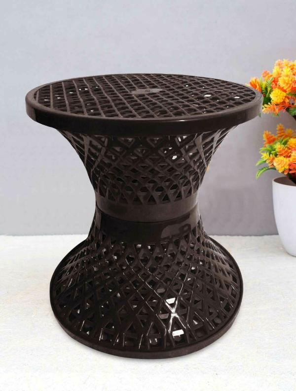 Kuber Industries Mesh Design Both Sided Plastic Sitting Stool For Indoor & Outdoor in Damroo