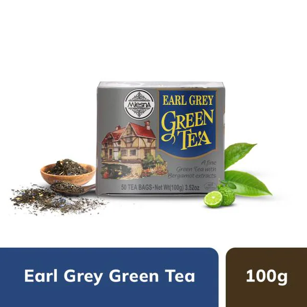 Mlesna Earl Grey Green tea (50 x 2g) Flavoured Green Tea bag JioMart