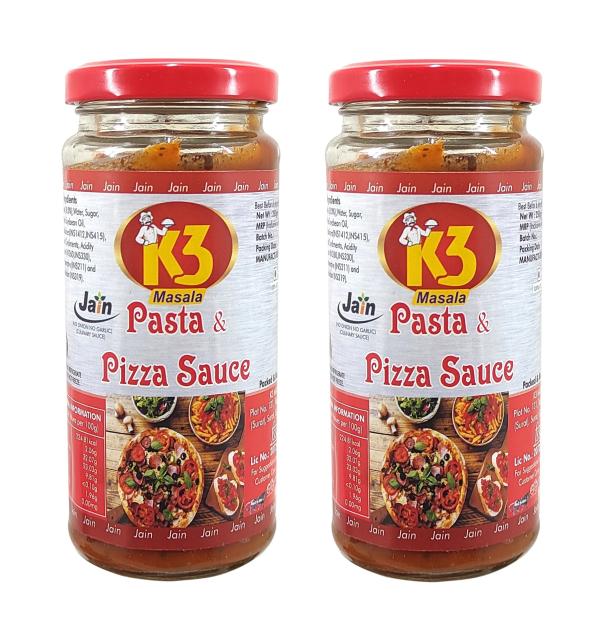 K3 Masala Jain Pizza Pasta Sauce Without Onion and Garlic.(250gm x 2