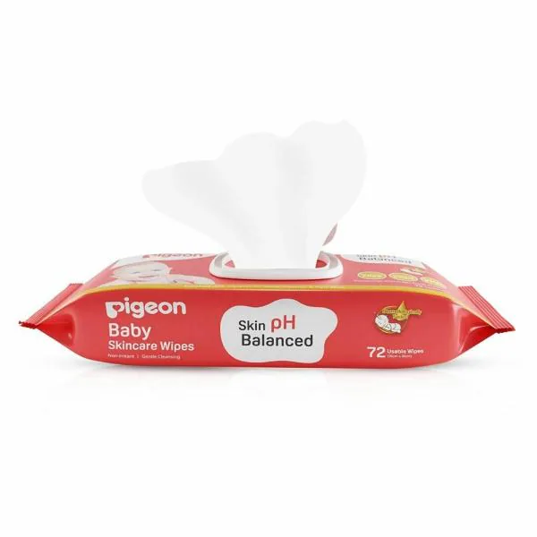 Pigeon Baby Skincare Wipes 72 Sheets With Lid,Paraben Free,Alcohol Free