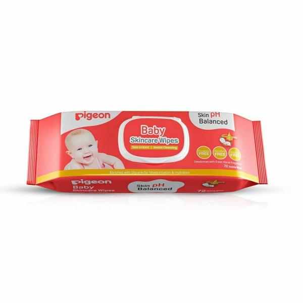 Pigeon Baby Skincare Wipes 72 Sheets With Lid,Paraben Free,Alcohol Free