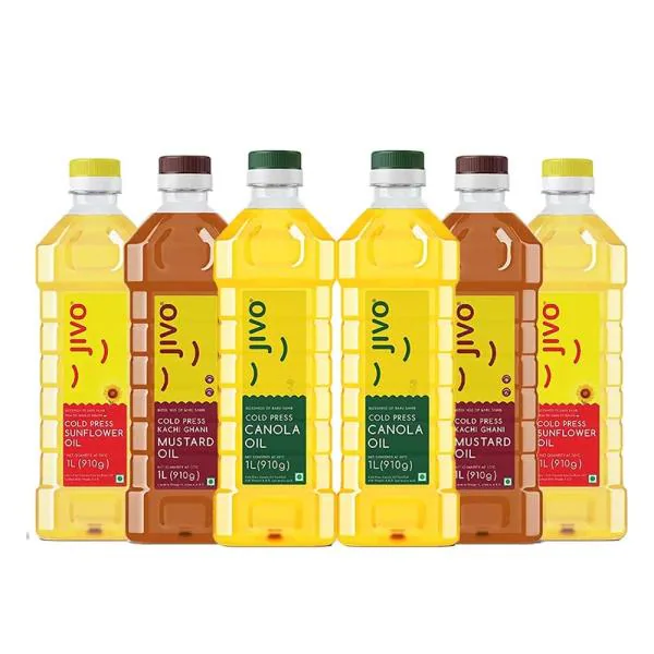 Jivo Canola Oil, Mustard Oil and Sunflower Oil 2 Ltr each Combo JioMart