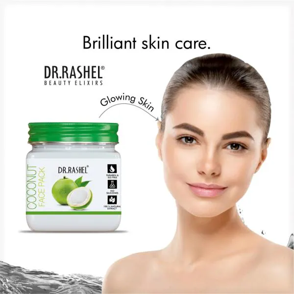 Dr.Rashel Tender Coconut Face Pack for Glowing Skin, Oil Control, Acne