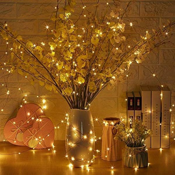 LTETTES LED Battery Powered Copper Wire Fairy String Light 8.5 cm and