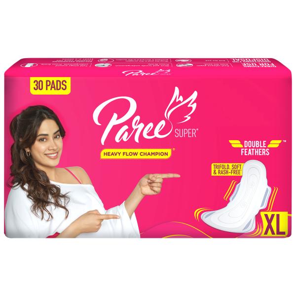 Paree Super Sanitary Pads with Double feather for Heavy Flow, XL All