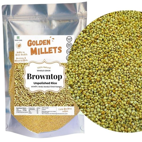 GOLDEN MILLETS Browntop Millet 1kg Unpolished Rice 100 Gluten Free