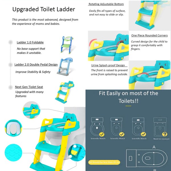 StarAndDaisy Toddler Potty Seat for Toilet with Step Stool for Kids