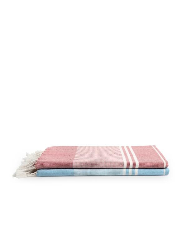 Arrabi Multi Stripes Handwoven Cotton Bath Towel (Set of 2 ) JioMart