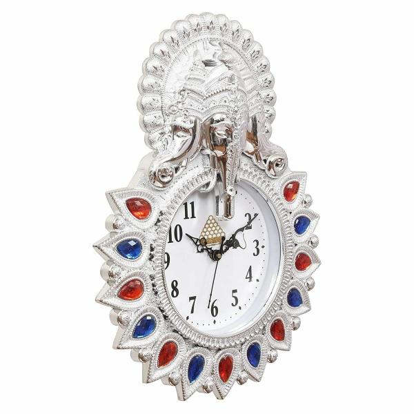 elkart Designer Stones Ganesha Plastic Wall Clock for Home/Living