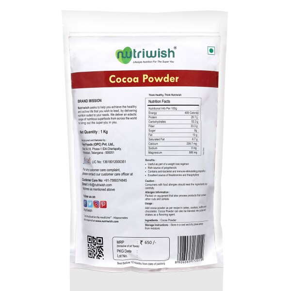Nutriwish Cocoa Powder 1kg JioMart