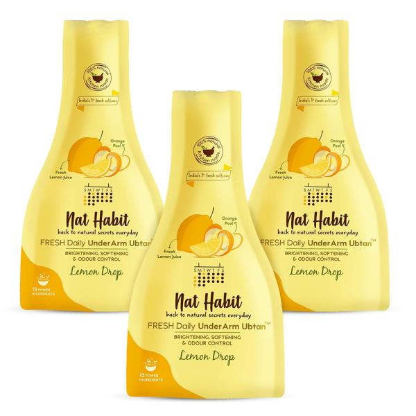 Nat Habit Fresh Lemon Drop UnderArm Ubtan, Ayurvedic Underarm Scrub