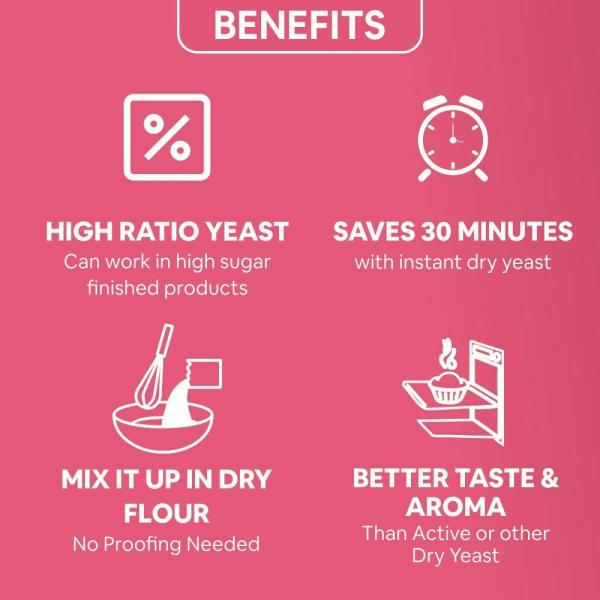 515PM Instant Dry Active Yeast Powder for Baking Bread and Pizza, 100