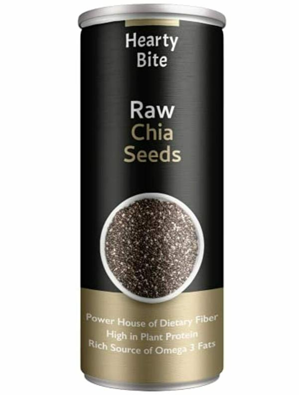 Hearty Bite Raw Chia Seeds Rich in Omega 3 Fatty acids, Fiber and Plant