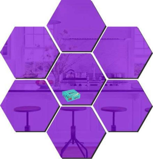 Look Decor Purple Offering 3D Large Hexagon Acrylic Stickers With