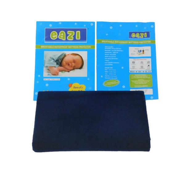 Eazi Navy Blue Waterproof Reusable Baby Quick Dry Sheet Bed Protector