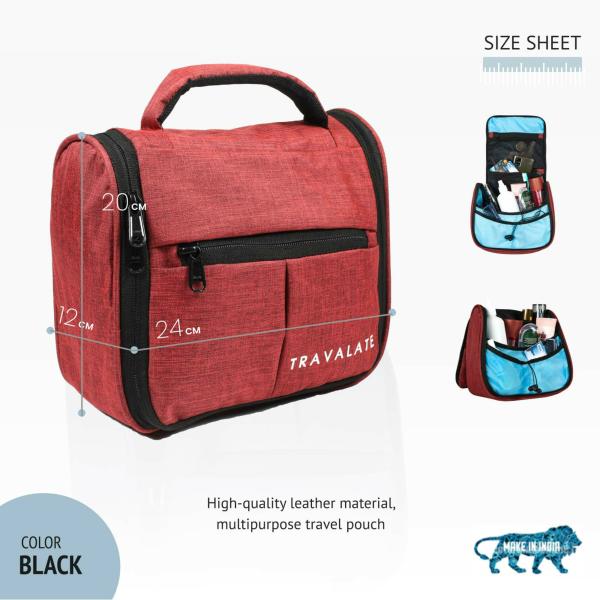TRAVALATE Red Polyester Toiletry Travel Bags JioMart