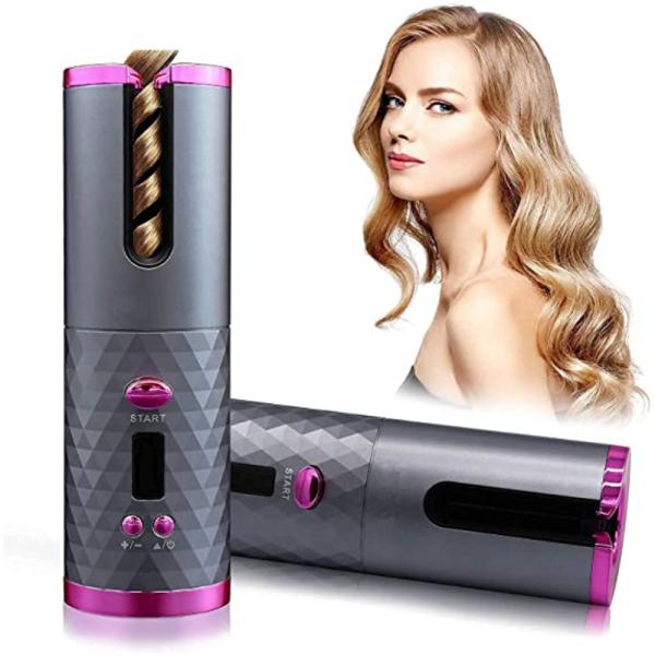 KIRMIT USB Rechargeable Portable Automatic Wireless Electric Fast Heating Hair  Curler - JioMart
