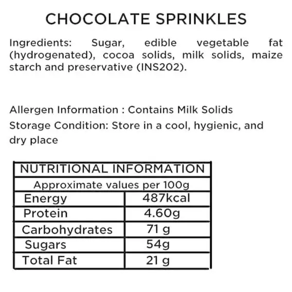The Select Aisle Cake Sprinkles Combo of Chocolate Sprinkles(85g) and