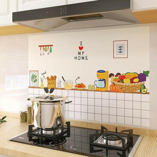 JAAMSO ROYALS I Love My Home Design Vinyl Oil Proof Rust Proof Kitchen