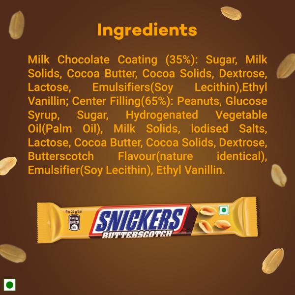 Snickers Loaded with Chewy Caramel, Roasted Peanuts & Butterscotch