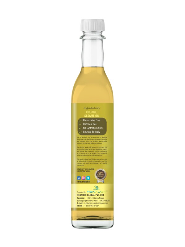 Renaush Organic Cold Pressed Sesame Oil 500ml JioMart