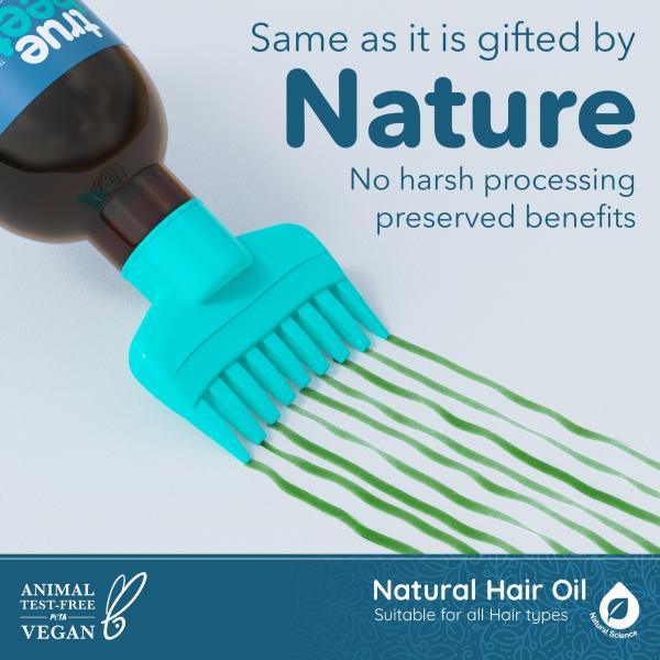 Truebeet Bhringraj Oil for Hair Fall Control, Voluminous Hair with Comb  Applicator (220ML) - JioMart