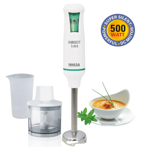 INALSA Hand Blender Robot 5.0 CS with 500 Watt with Chopper & 700 ml