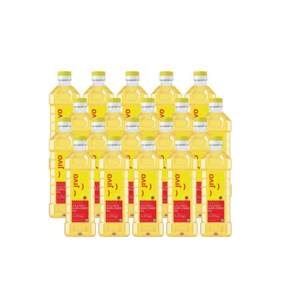 Jivo Cold Pressed Sunflower Oil 1 Litre ( pack of 20 ) JioMart