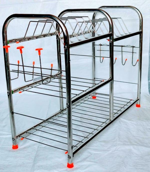 TSW Stainless Steel Round Pipe Stand Utensil Kitchen Rack,Silver JioMart