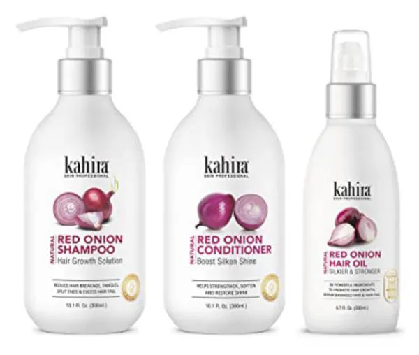 Kahira Red Onion Shampoo, Conditioner And Hair Oil Hair Growth Solution  Reduce Hair Breakage, Tangles, Split Ends And Excess Hair Fall (Set of 3) -  JioMart