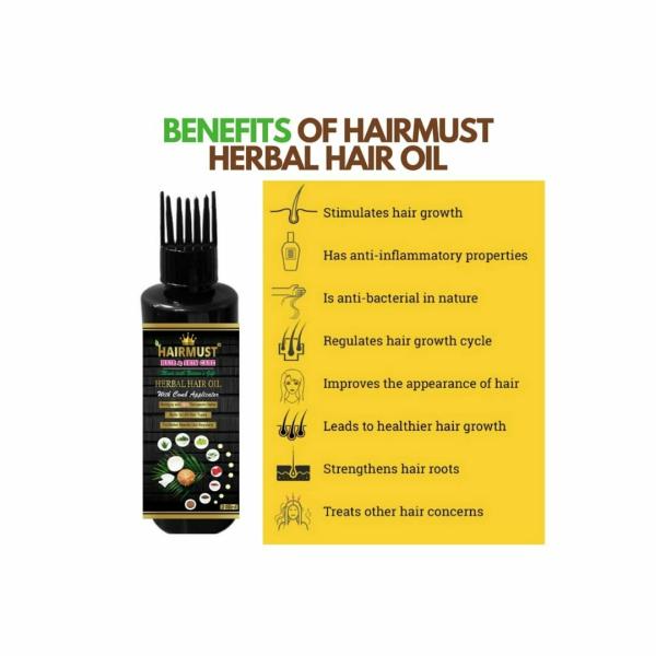 HAIRMUST Therapeutic Hair Growth & Fall Control Oil with COMB Applicator|  Bhringha with 30+ Herbs - JioMart