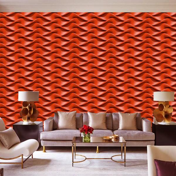 Bnezz Self Adhesive Wallpaper & Wall Stickers Model (RedWave) Pack of 1